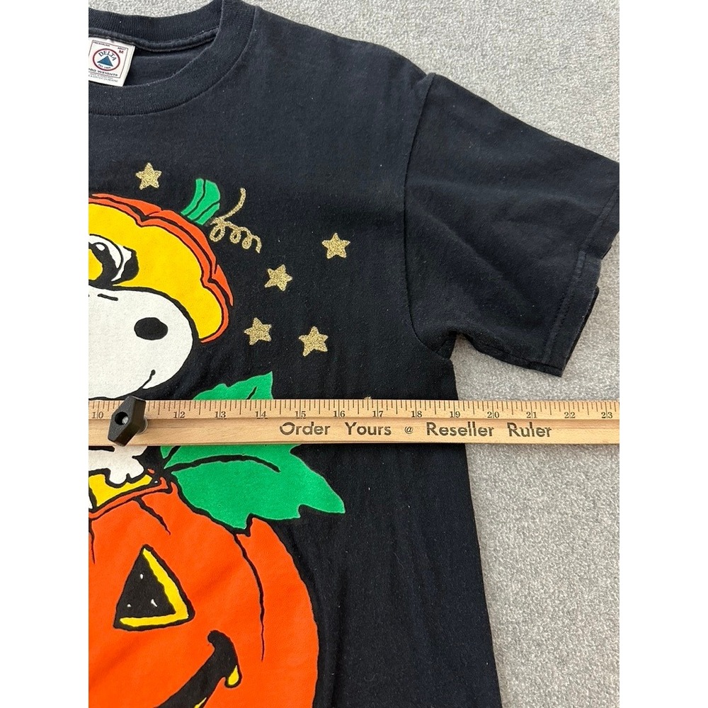 Vintage Snoopy Halloween Pumpkin T-Shirt Medium Delta Pro Weight Black Peanuts - Picture 7 of 9